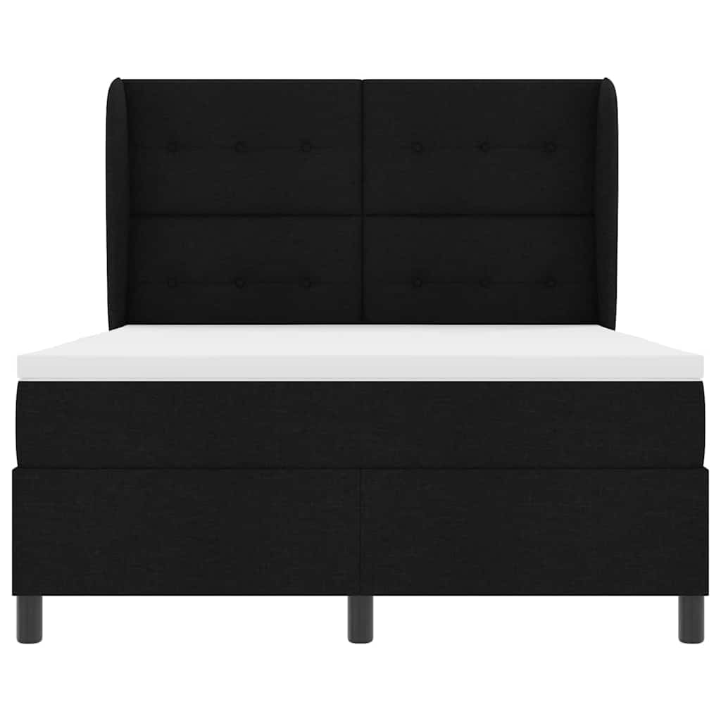 Box spring seng med madras Sort 140 x 200 cm Stof