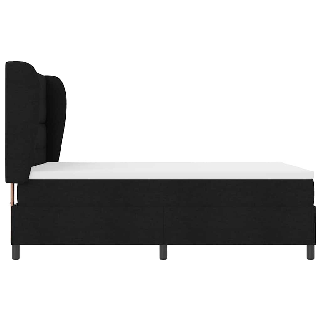 Box spring seng med madras Sort 140 x 200 cm Stof