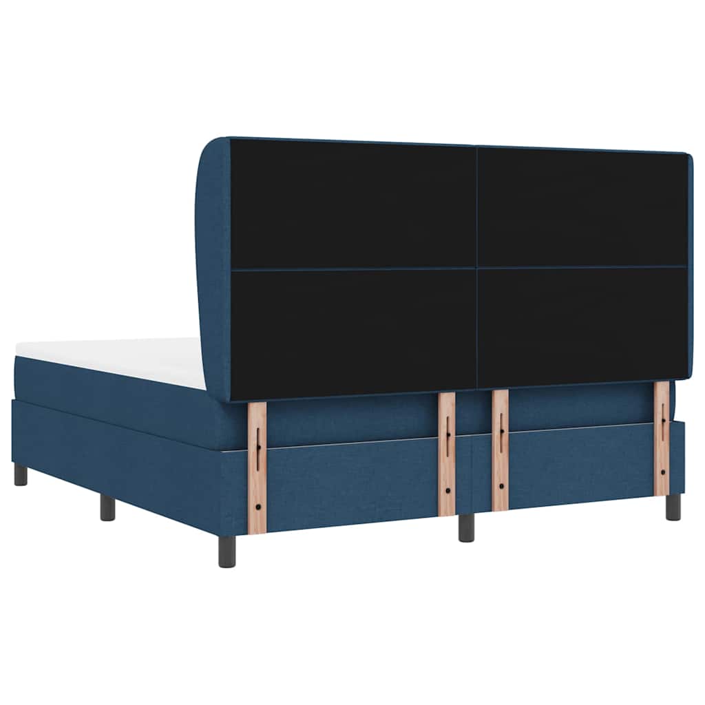 Box spring seng med madras med hovedgærde Blå 180 x 200 cm Stof