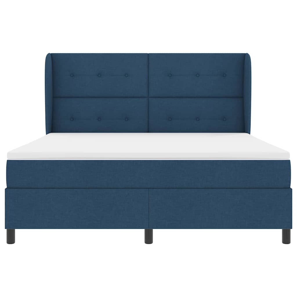 Box spring seng med madras med hovedgærde Blå 180 x 200 cm Stof