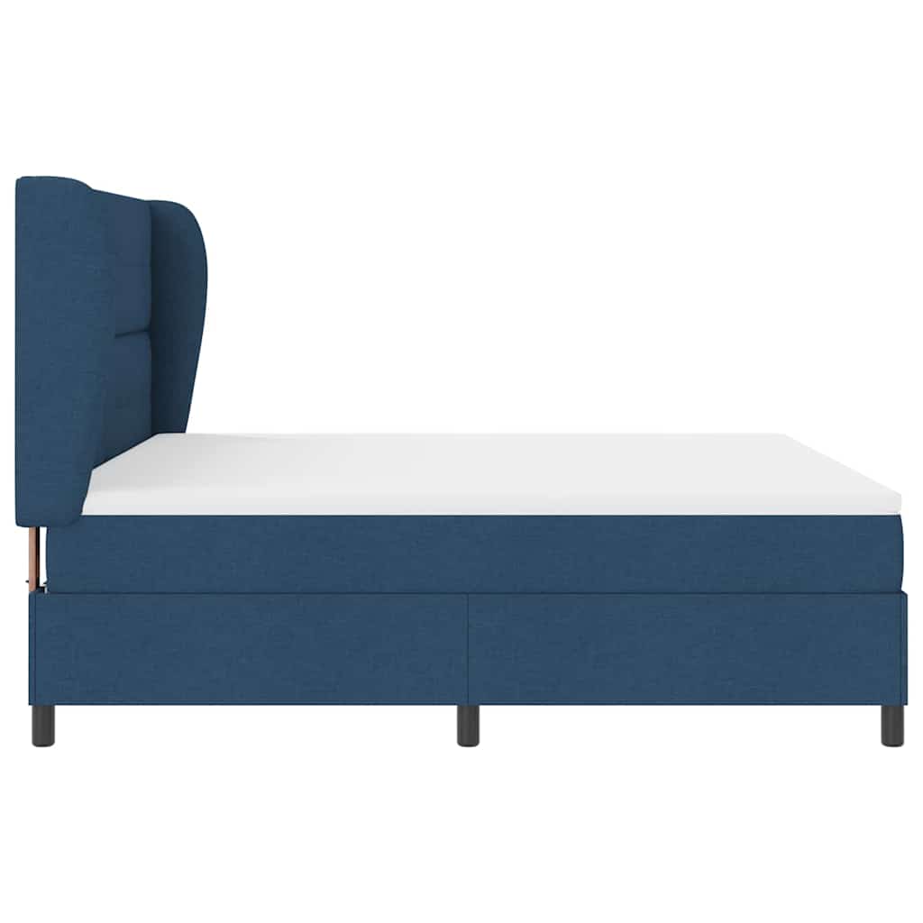 Box spring seng med madras med hovedgærde Blå 180 x 200 cm Stof