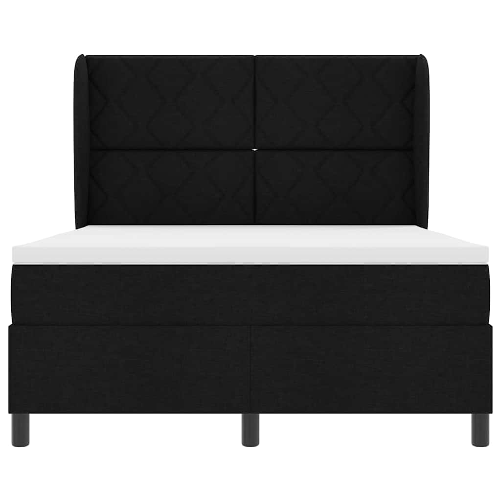 Box spring seng med madras Sort 140 x 200 cm Stof