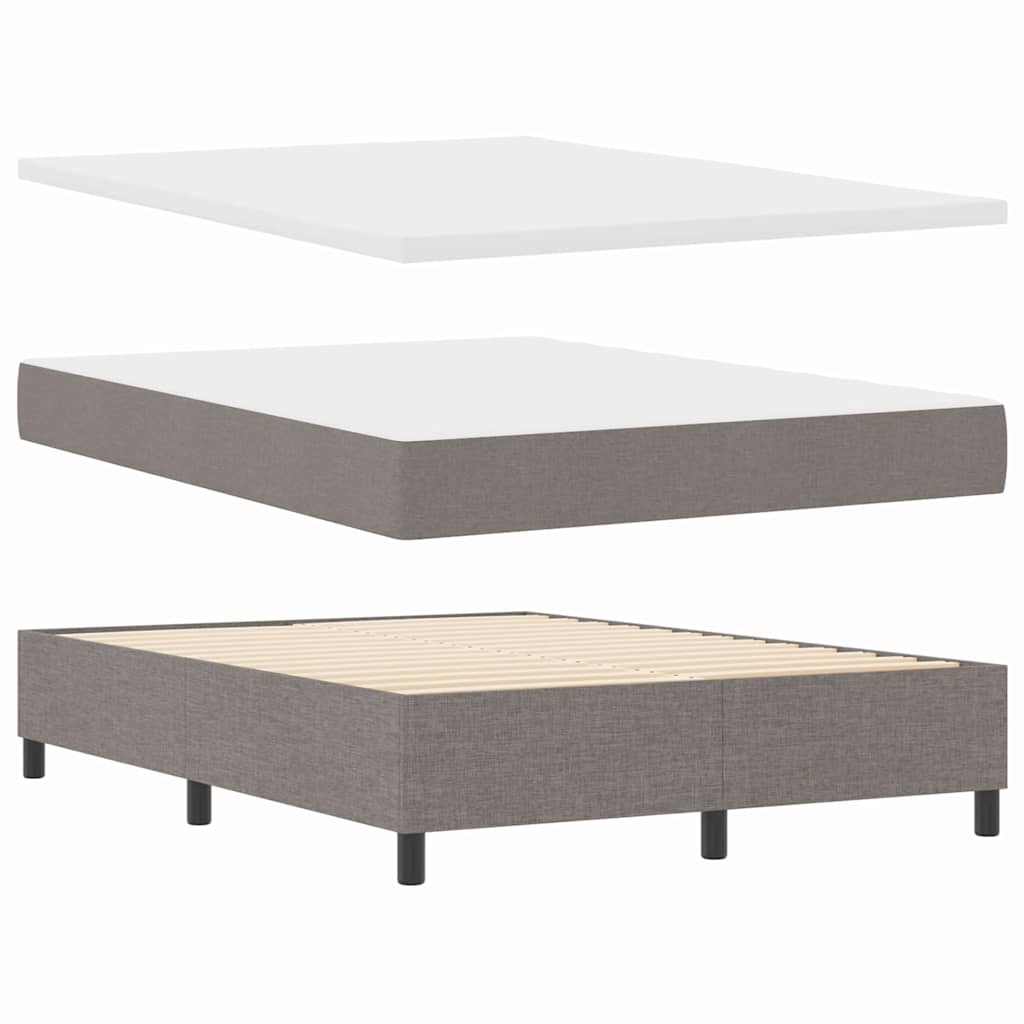 Box spring seng med madras Gråbrun 140 x 200 cm Stof