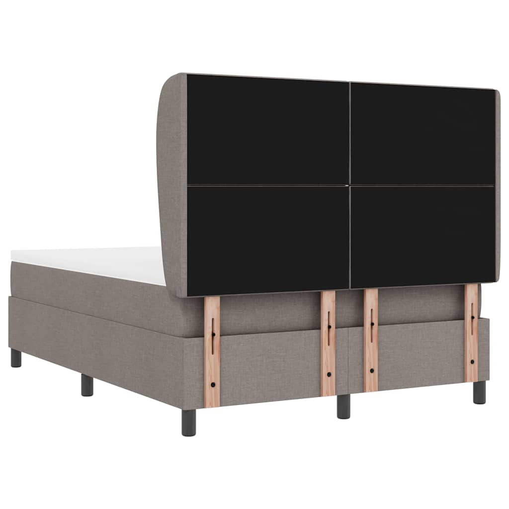 Box spring seng med madras Gråbrun 140 x 200 cm Stof