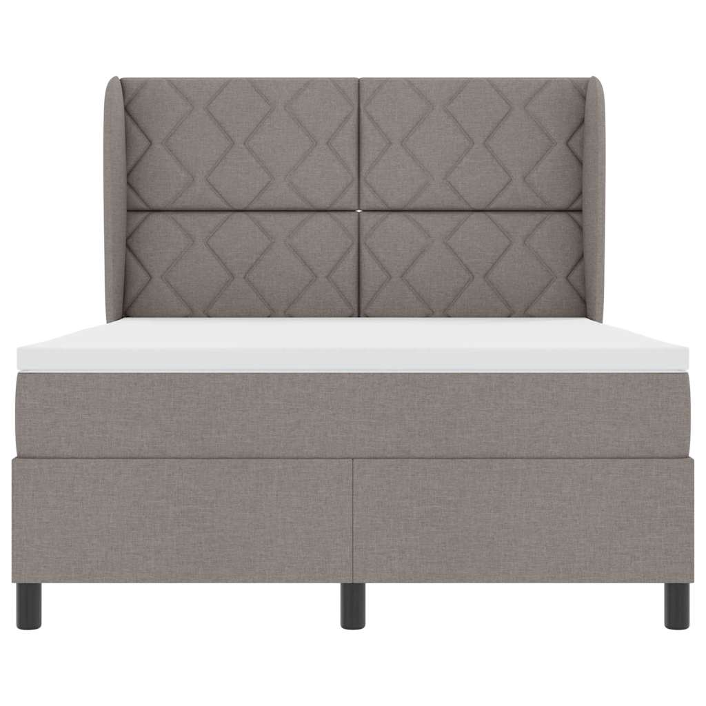 Box spring seng med madras Gråbrun 140 x 200 cm Stof