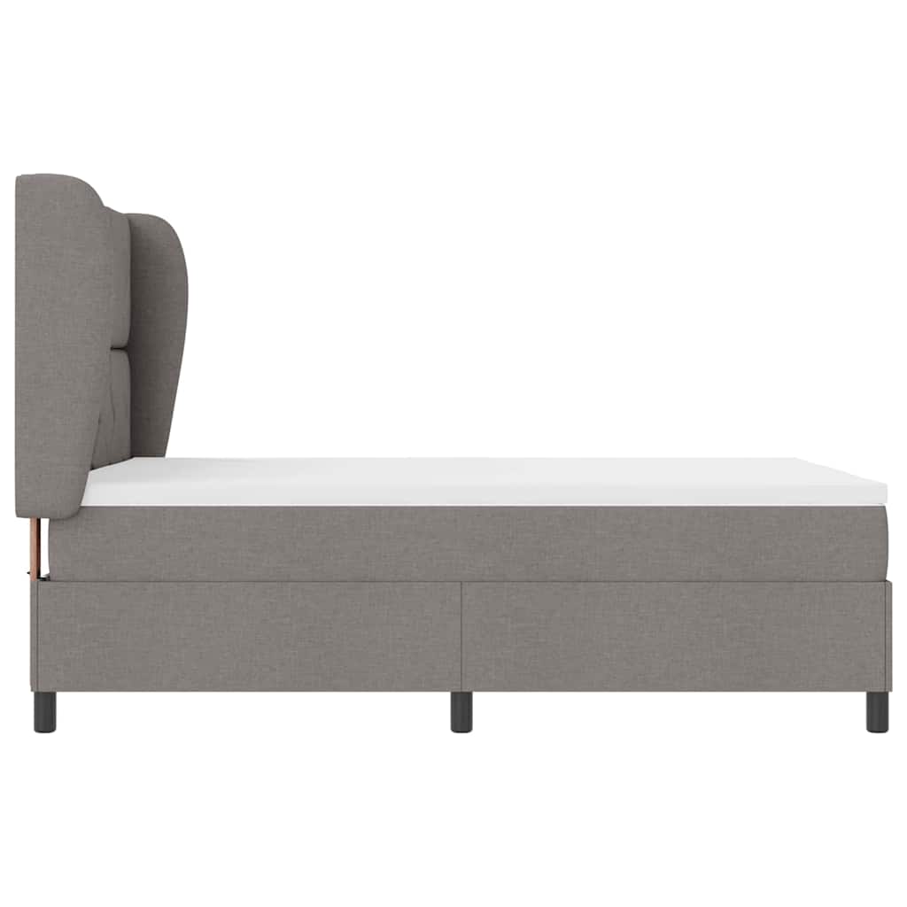 Box spring seng med madras Gråbrun 140 x 200 cm Stof