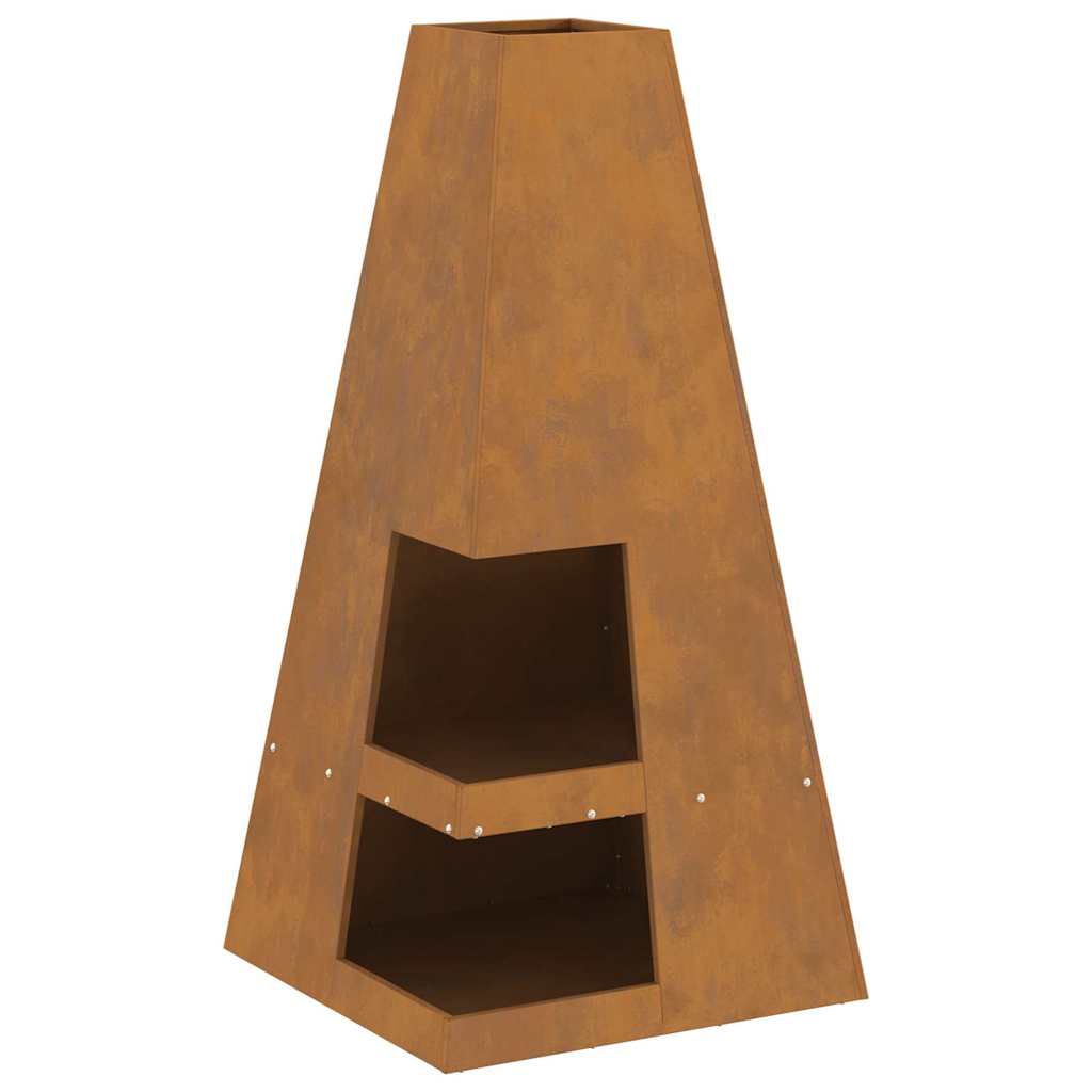 Bålsted Brun 50 x 50 x 100 cm Forvitret stål