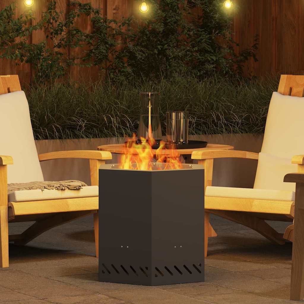 Fire Pit Black 48 x 48 x 51 cm Cold-rolled steel