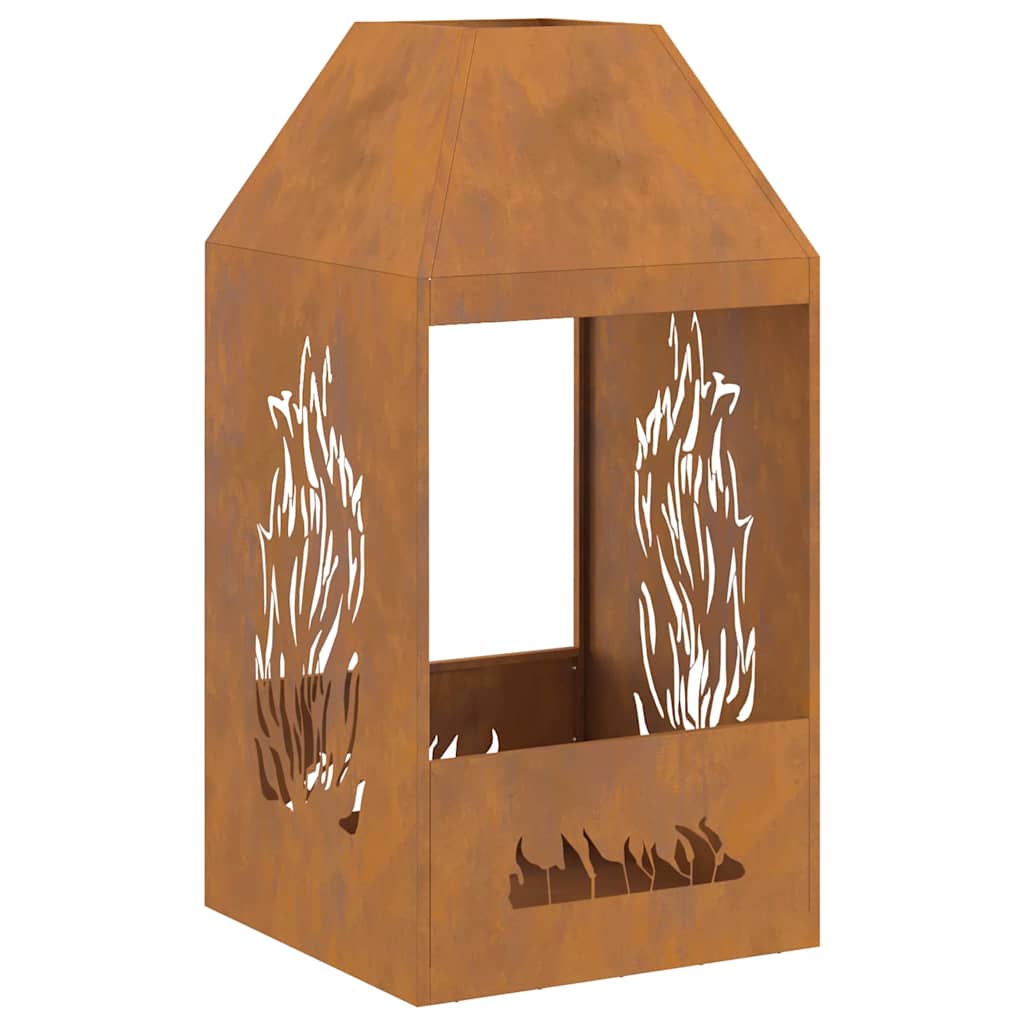 Bålsted Brun 50 x 50 x 100 cm Forvitret stål