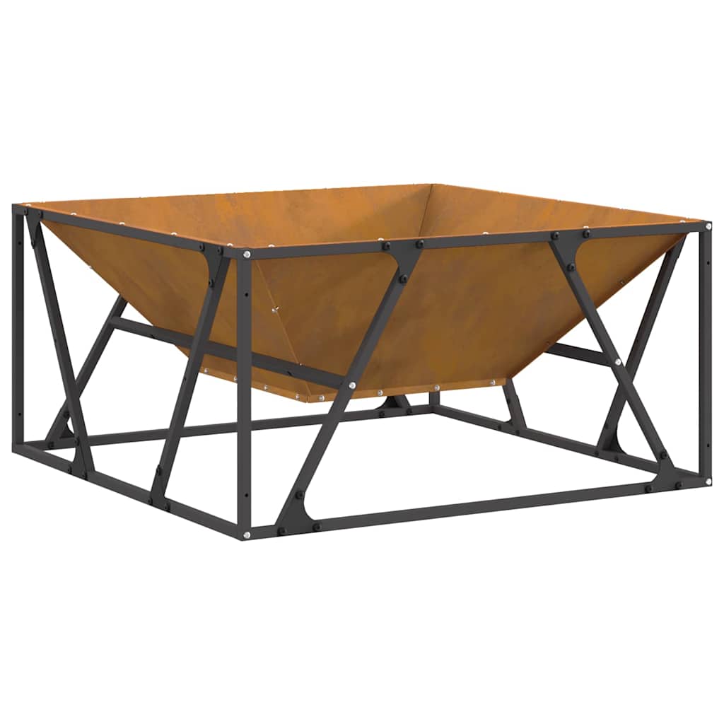 Bålsted Brun 80 x 80 x 40 cm Forvitret stål