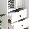 Highboard med skuffe Hvid 45,5 x 34 x 127 cm Konstrueret træ