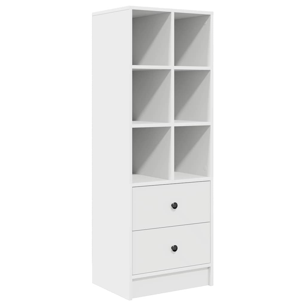 Highboard med skuffe Hvid 45,5 x 34 x 127 cm Konstrueret træ
