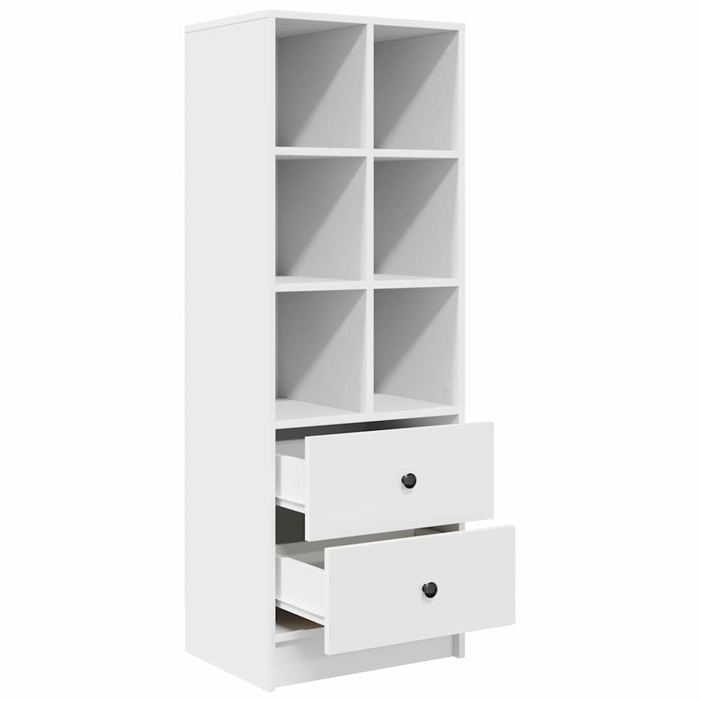 Highboard med skuffe Hvid 45,5 x 34 x 127 cm Konstrueret træ
