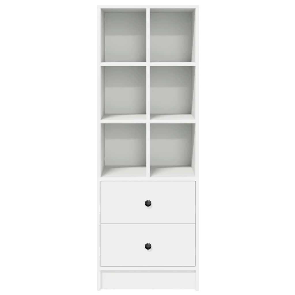 Highboard med skuffe Hvid 45,5 x 34 x 127 cm Konstrueret træ
