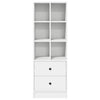 Highboard med skuffe Hvid 45,5 x 34 x 127 cm Konstrueret træ
