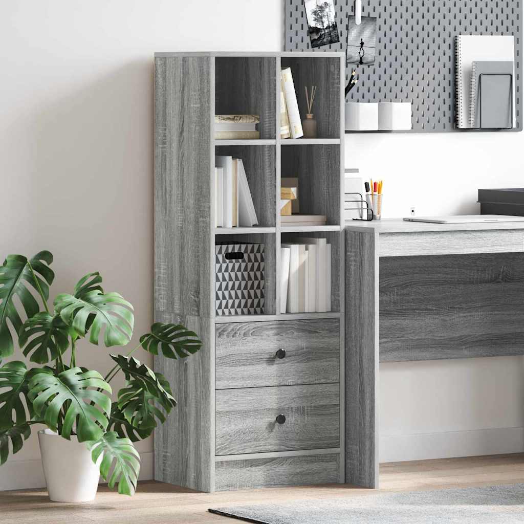 Highboard Grå sonoma-eg 45,5 x 34 x 127 cm Konstrueret træ