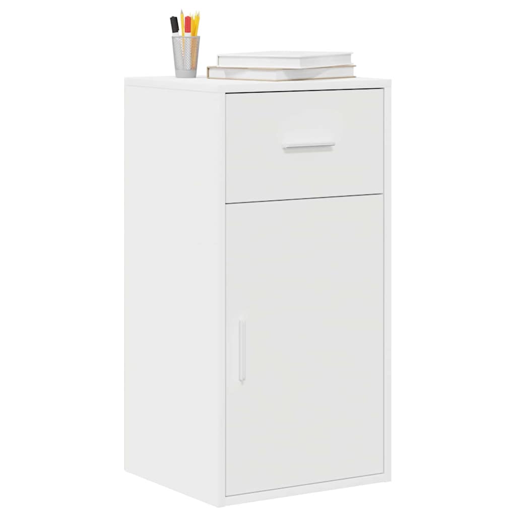 Sideboard med skuffe Hvid 38 x 34,5 x 75 cm Konstrueret træ