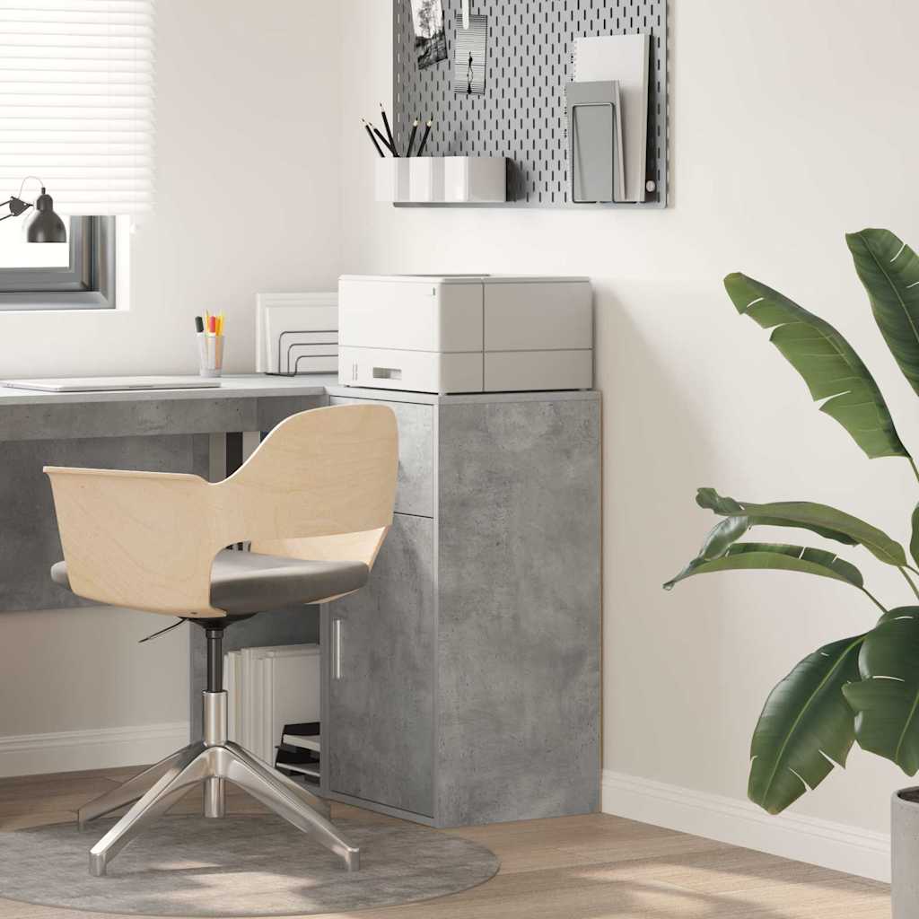 Sideboard med skuffe Betongrå 38 x 34,5 x 75 cm Konstrueret træ