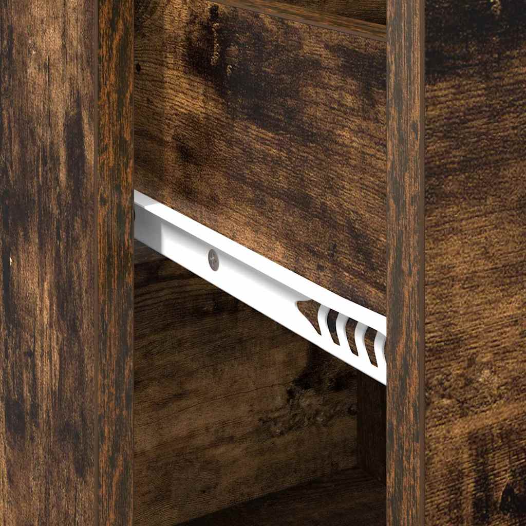 Sideboard med skuffe Røget eg 38 x 34,5 x 75 cm Konstrueret træ