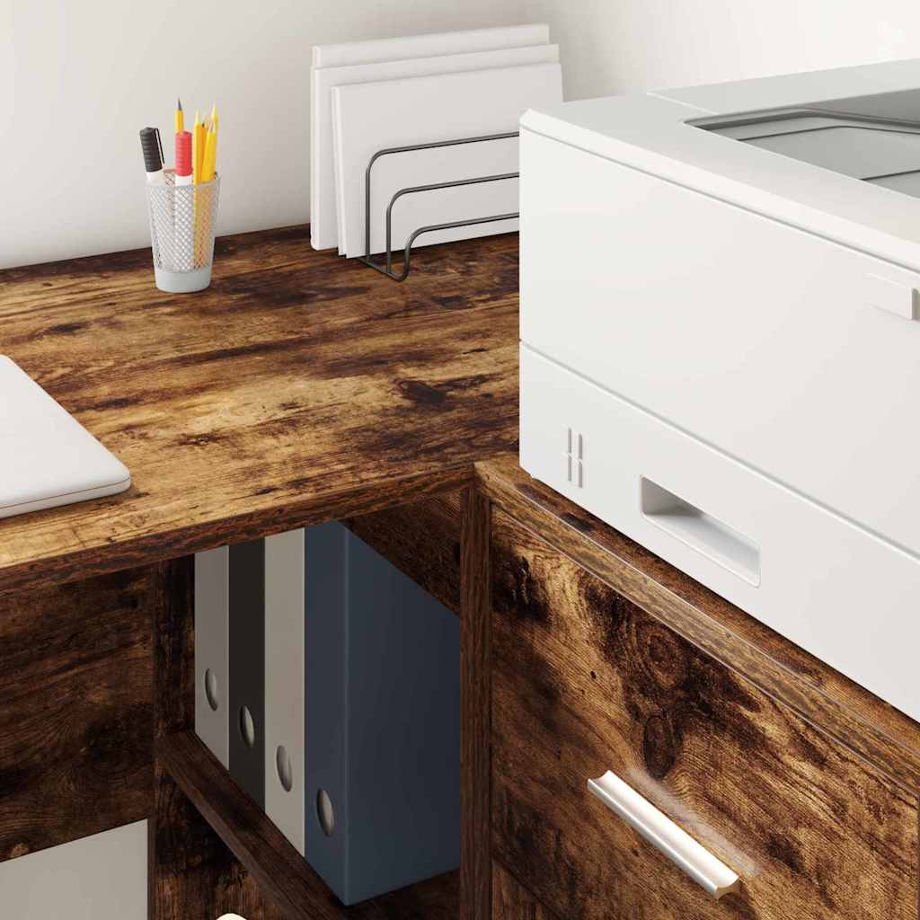 Sideboard med skuffe Røget eg 38 x 34,5 x 75 cm Konstrueret træ