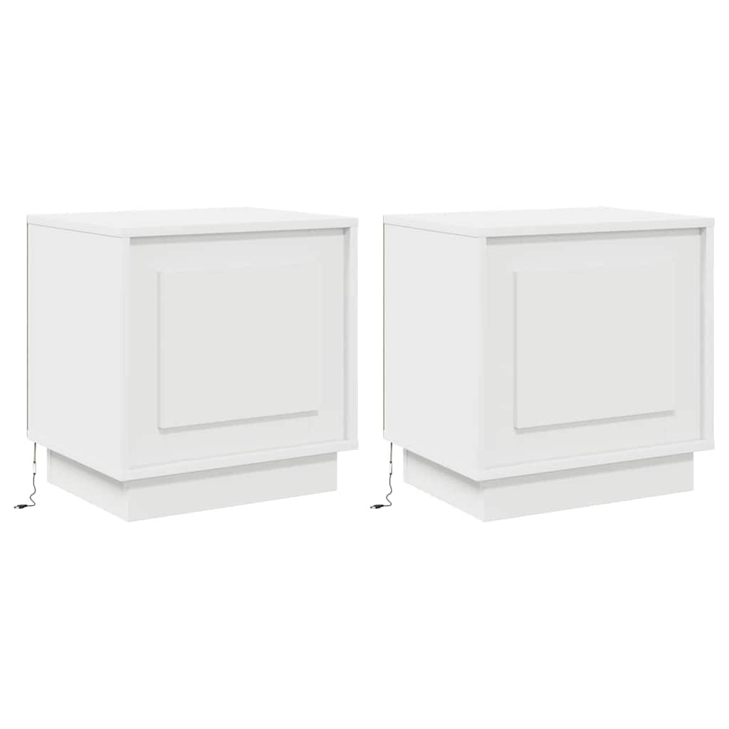 Natskab med 2 pcs Hvid 44 x 34.5 x 45 cm Konstrueret træ