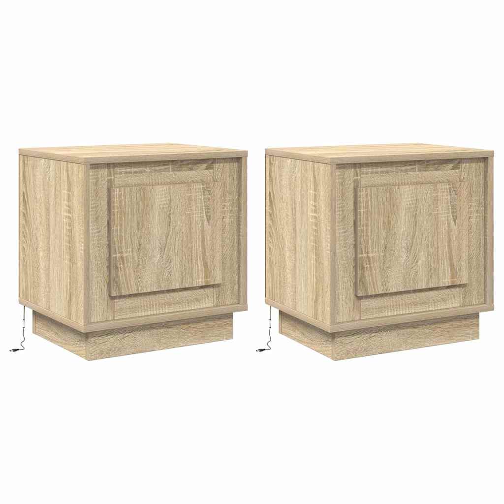 Natskab med 2 pcs Sonoma-eg 44 x 34.5 x 45 cm Konstrueret træ