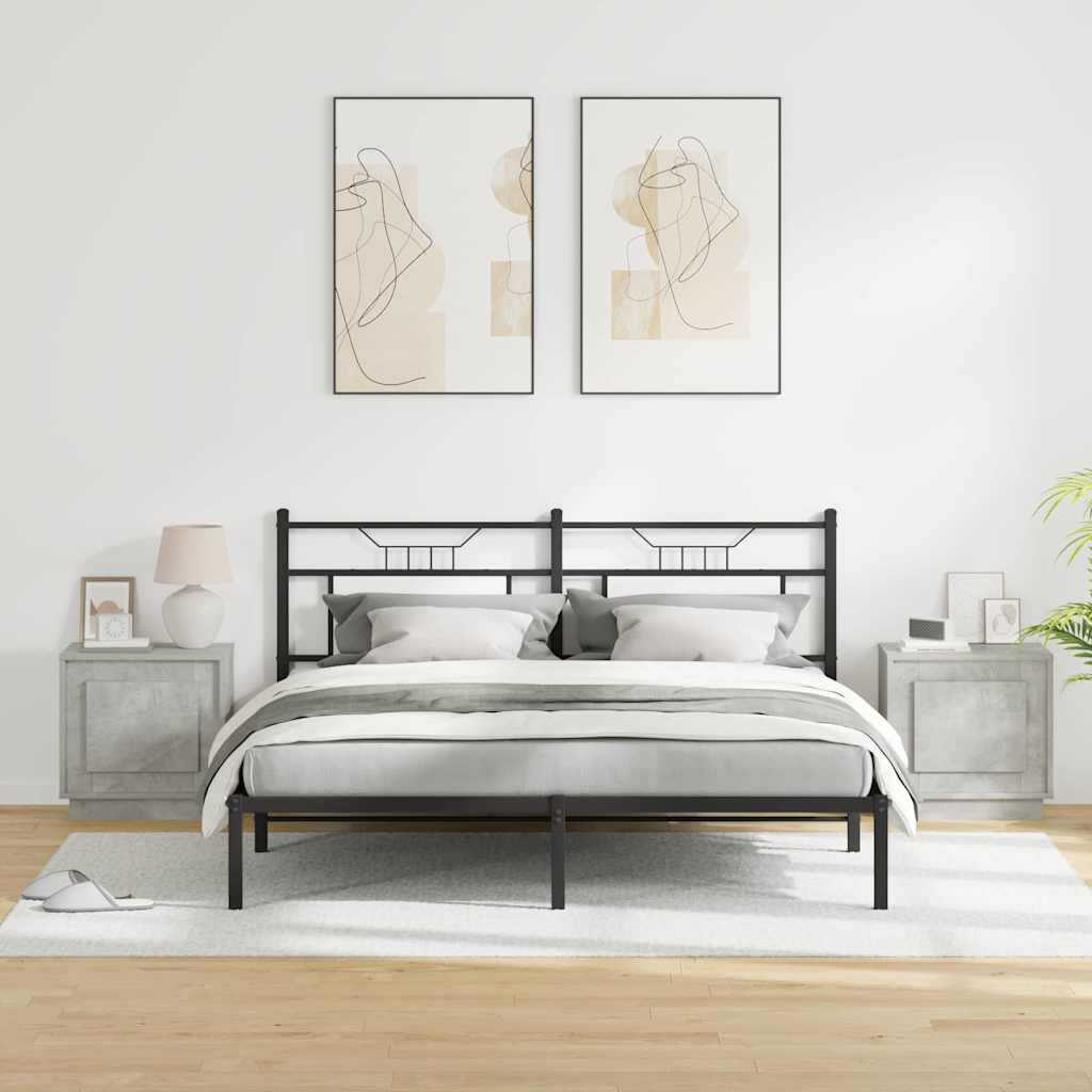 Natskab med 2 pcs Betongrå 44 x 34.5 x 45 cm Konstrueret træ
