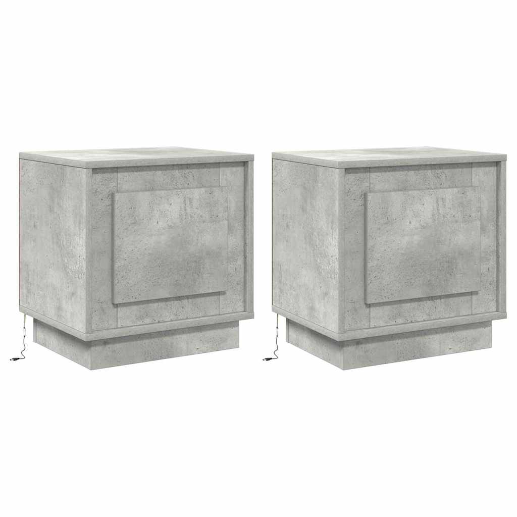 Natskab med 2 pcs Betongrå 44 x 34.5 x 45 cm Konstrueret træ