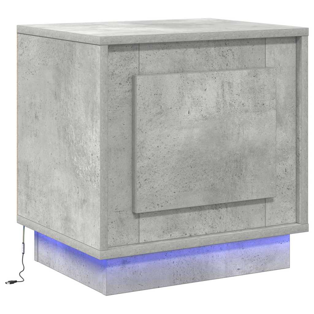 Natskab med 2 pcs Betongrå 44 x 34.5 x 45 cm Konstrueret træ