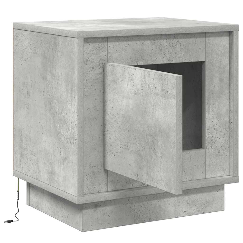 Natskab med 2 pcs Betongrå 44 x 34.5 x 45 cm Konstrueret træ