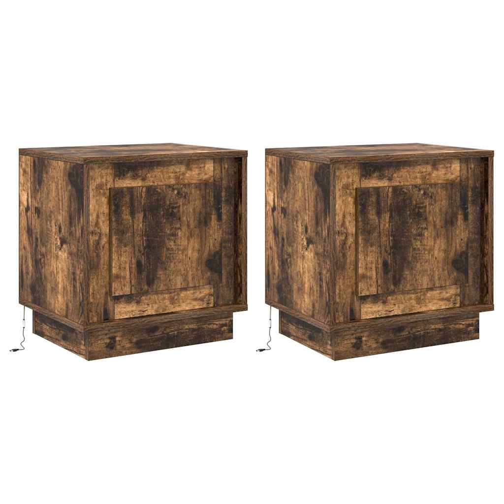 Natskab med 2 pcs Røget eg 44 x 34.5 x 45 cm Konstrueret træ