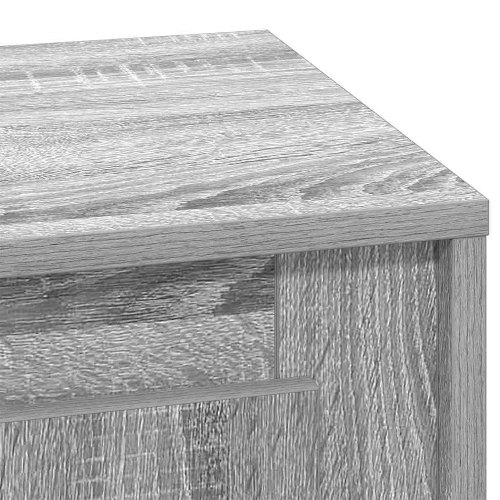 Natskab med 2 pcs Grå 44 x 34.5 x 45 cm Konstrueret træ