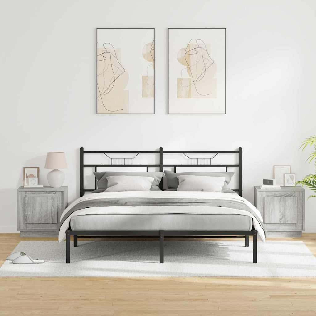 Natskab med 2 pcs Grå 44 x 34.5 x 45 cm Konstrueret træ