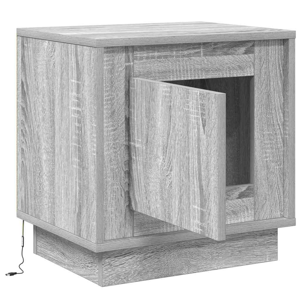 Natskab med 2 pcs Grå 44 x 34.5 x 45 cm Konstrueret træ