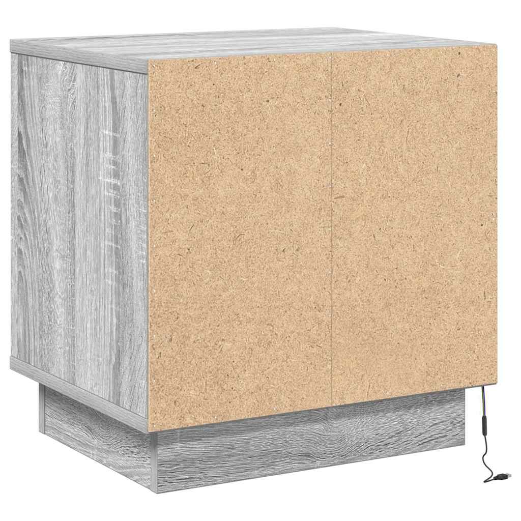 Natskab med 2 pcs Grå 44 x 34.5 x 45 cm Konstrueret træ