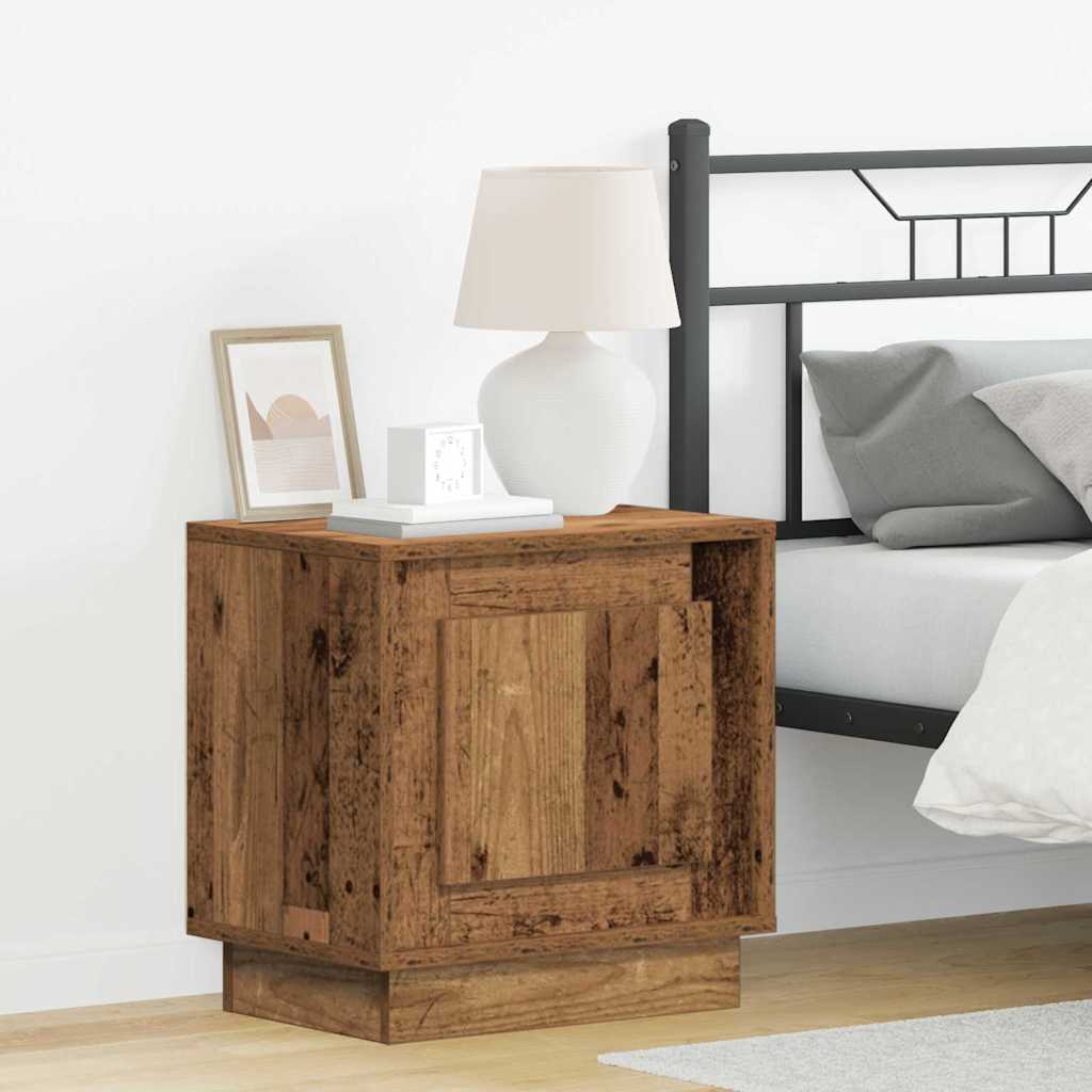 Natskab med 2 pcs Gammelt træ 44 x 34.5 x 45 cm Konstrueret træ