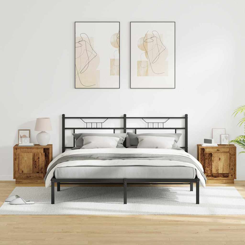 Natskab med 2 pcs Gammelt træ 44 x 34.5 x 45 cm Konstrueret træ