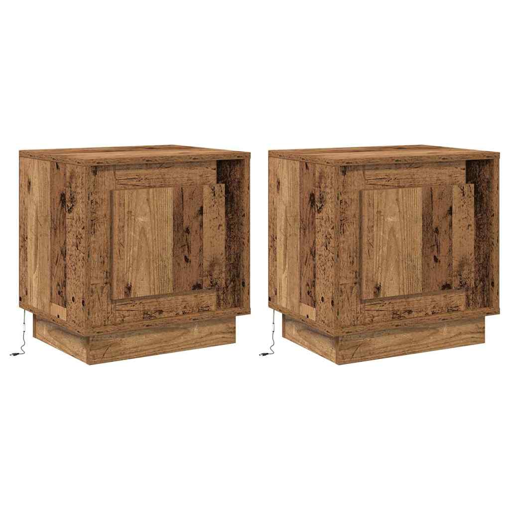 Natskab med 2 pcs Gammelt træ 44 x 34.5 x 45 cm Konstrueret træ