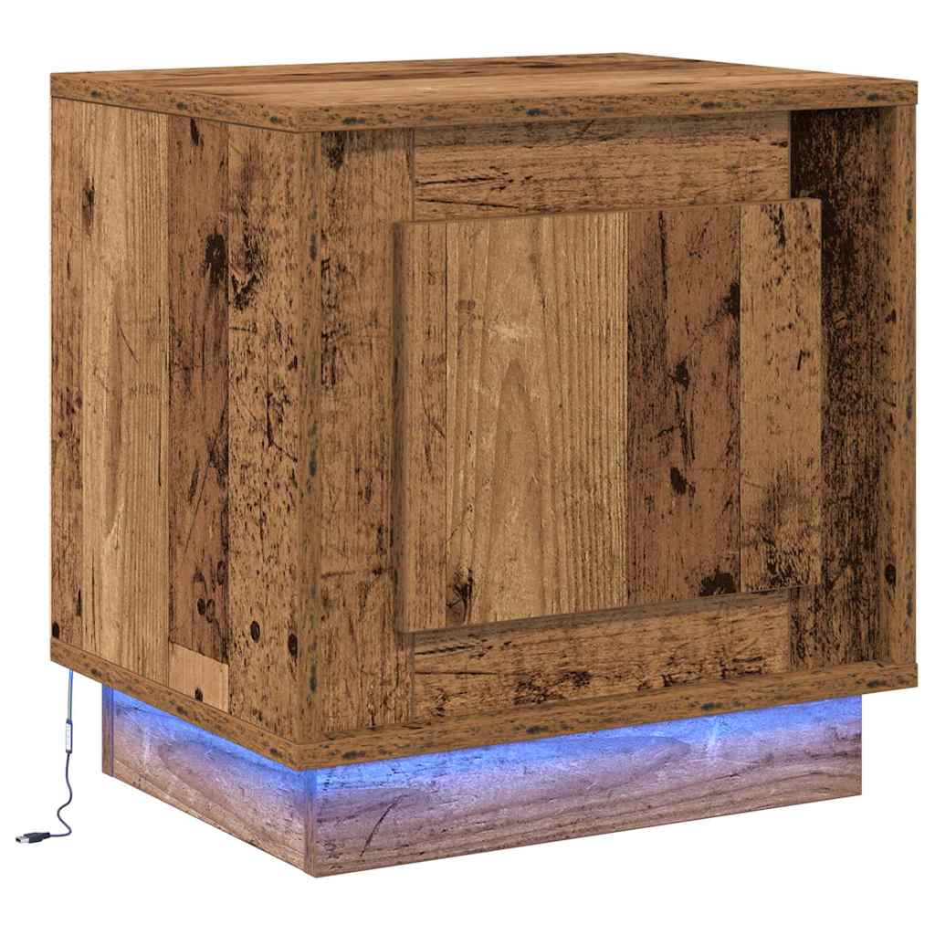 Natskab med 2 pcs Gammelt træ 44 x 34.5 x 45 cm Konstrueret træ