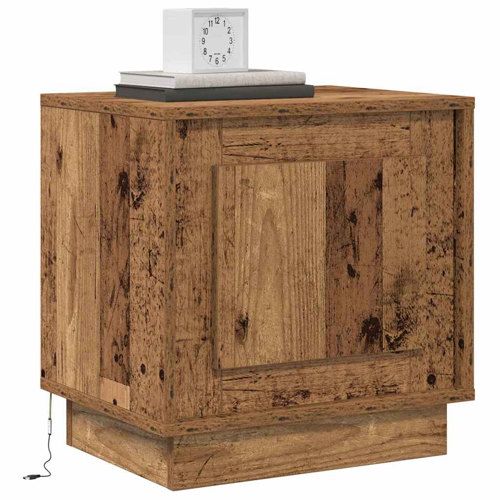 Natskab med 2 pcs Gammelt træ 44 x 34.5 x 45 cm Konstrueret træ