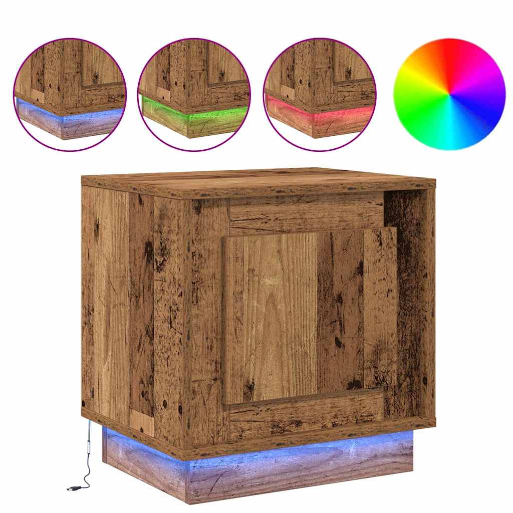 Natskab med 2 pcs Gammelt træ 44 x 34.5 x 45 cm Konstrueret træ