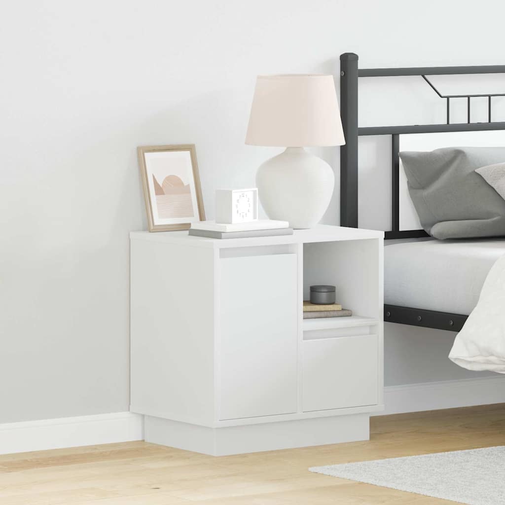 Natskab med 2 pcs Hvid 50 x 34.5 x 50 cm. Konstrueret træ