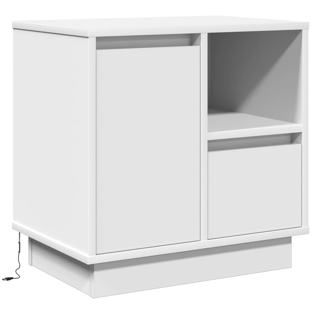 Natskab med 2 pcs Hvid 50 x 34.5 x 50 cm. Konstrueret træ