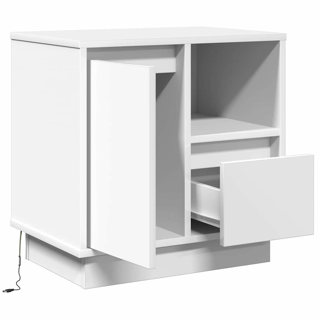 Natskab med 2 pcs Hvid 50 x 34.5 x 50 cm. Konstrueret træ