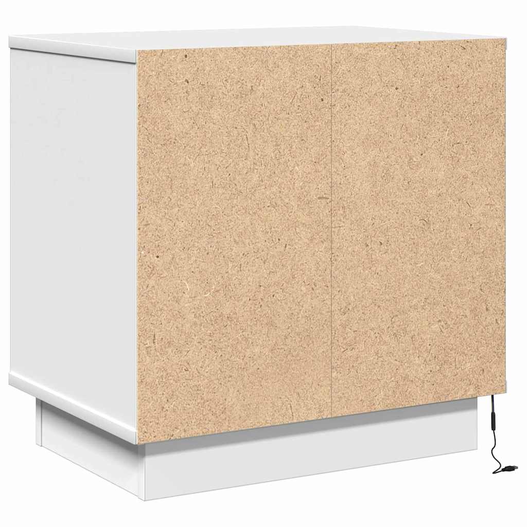 Natskab med 2 pcs Hvid 50 x 34.5 x 50 cm. Konstrueret træ