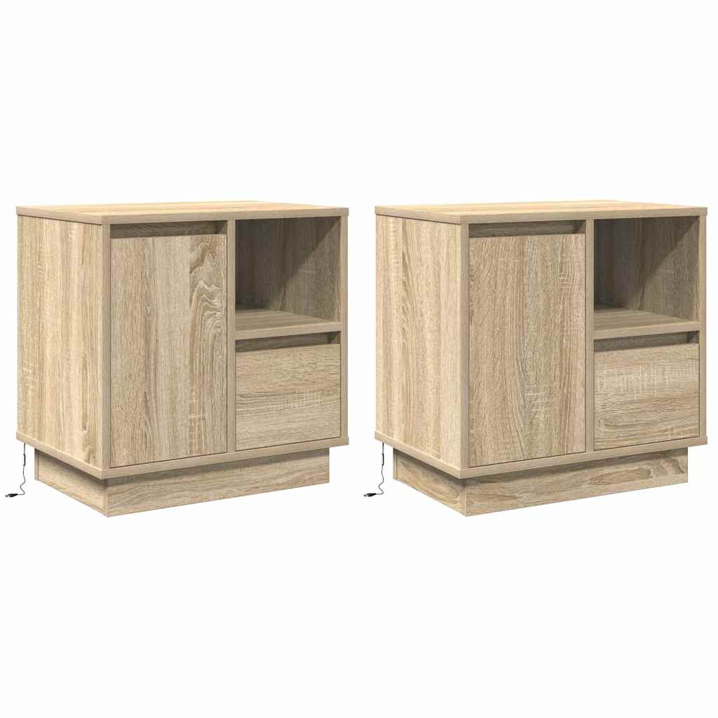 Natskab med 2 pcs Sonoma-eg 50 x 34.5 x 50 cm. Konstrueret træ