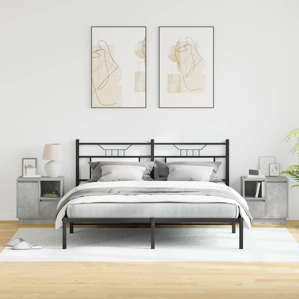 Natskab med 2 pcs Betongrå 50 x 34.5 x 50 cm. Konstrueret træ