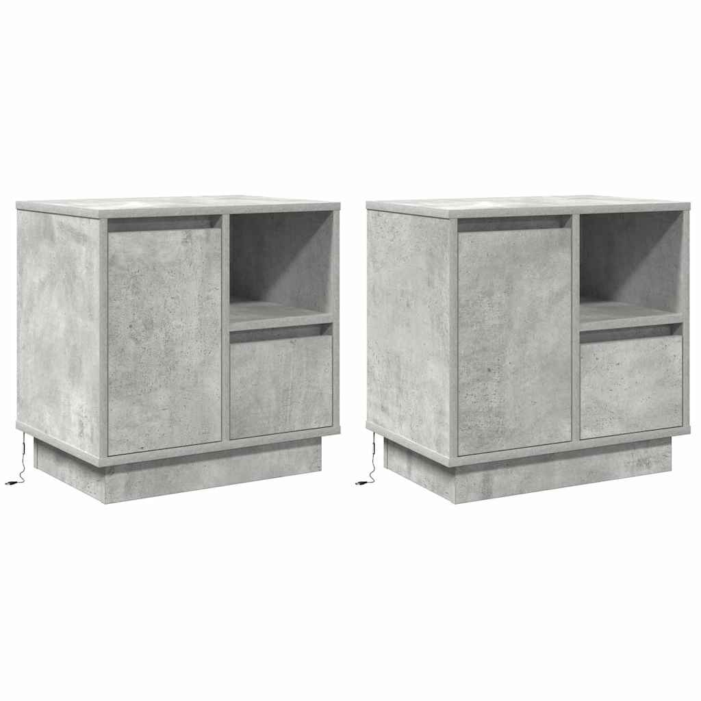 Natskab med 2 pcs Betongrå 50 x 34.5 x 50 cm. Konstrueret træ