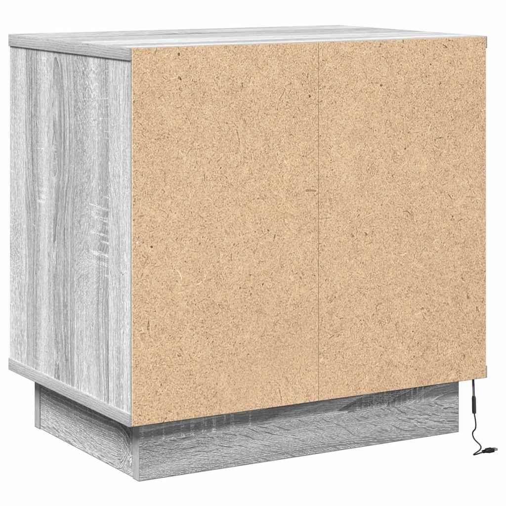 Natskab med skuffe 2 pcs Grå 50 x 34.5 x 50 cm. Konstrueret træ