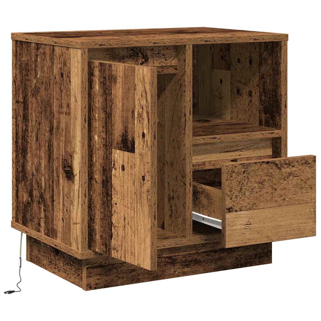 Natskab 2 pcs Gammelt træ 50 x 34.5 x 50 cm. Konstrueret træ